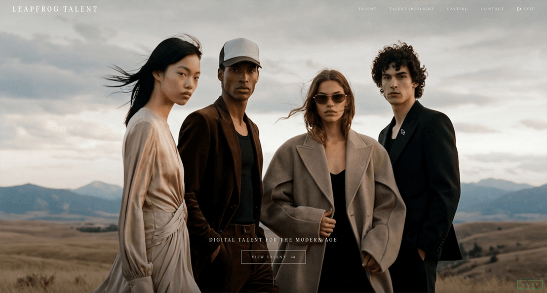 Digital-talent models in the season's sell-in campaign looks.